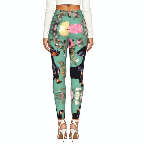 Leggings de compresión suave para mujer con estampado de teckel m 3