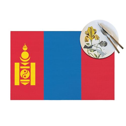 Set de table tissé drapeau mongol 45,7x30,5 cm lavable - 5