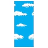 Beistle Sky 8-Bit Backdrop – Retro Pixel Blue Sky Wall Decoration with White Cloud Design for Gaming and Arcade Parties 90s Theme Fantasy Worlds and Computer Creator Celebrations, 4' x 30'