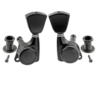 Musiclily Pro 3x3 Ratio 18:1 Guitare Mécaniques Bloquante Locking Tuners Boutons Keystone pour Guitare électrique/Acoustique Style LP, Noir – Image 4