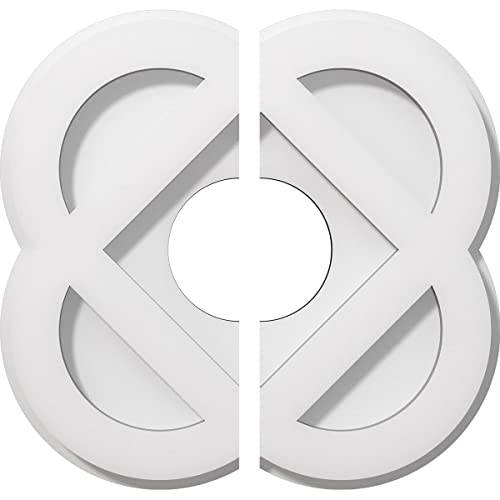 Ekena Millwork CMP10CE2-03000 Charlotte Architectural Grade PVC Contemporary, Two Piece Urethane Ceiling Medallions 10"OD x 3"ID x 4"C x 1"P