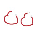 Betsey Johnson Jewelry - Pendientes de aro con forma de corazón para mujer