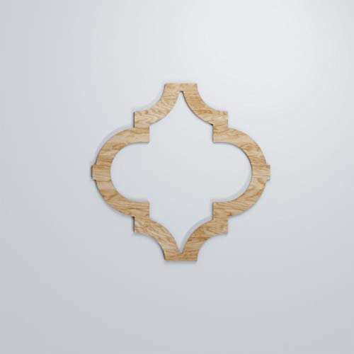 Image of Marrakesh Decorative Fretwork Wood Wall Panels, Medium, 15 3 /8 inch W x 15 3 /8 inch H x 1 /4 inch T, Red Oak