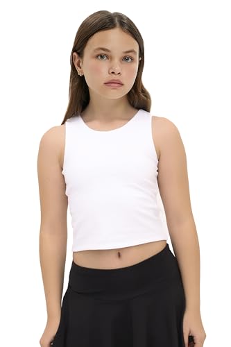 Image of Lilax Girls' Double Lined Sleeveless Basic Crop Tank Top