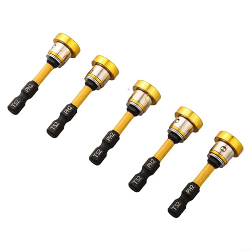 Fauhapyway Lot de 5 embouts de tournevis de positionnement pour plaques de plâtre, tête cruciforme de 50 mm avec tige hexagonale de 6,35 mm, localisateur magnétique pour perceuses électriques