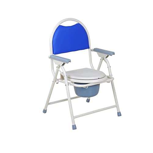 Klappbarer, leichter Toilettenstuhl, Nachtstuhl, schwerer Toilettenstuhl mit Rückenlehne, Armlehne und abnehmbarer Rückenlehne, leicht zu reinigen, Duschstuhl für ältere Menschen mit Behinderung, 15