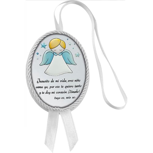 Miniatura 2 de Medallón De Cuna Musical Conlaminado En Plata De Ley 925 ..Bonito Dseño De Ángel De La Guarda. Disponible En Color Azul, Rosa Y Blanco. 09704
