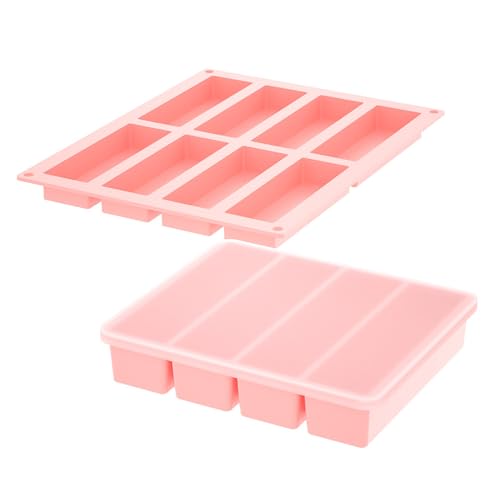Bandeja de cubitos de hielo de silicona para hacer cubitos de hielo, forma rectangular, molde de silicona para cubitos de hielo, adecuado para bebidas cócteles
