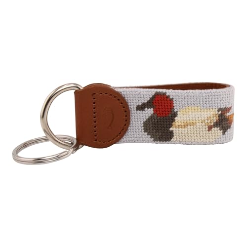 Image of Leather Hand-Stitched Needlepoint Key Fob or Key Chain
