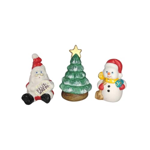 Kit 3 Natalino Natal Miniatura Mini Papai Noel Boneco Arvore
