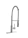 Dura Faucet DF-MK504SLK-CP RV Swivel High-Arc Spring Kitchen Sink Faucet - Single Handle - Kitchen Faucet with Pull-Down Sprayer - Optional Deck Plate (Chrome)