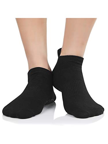 Komorebi Yoga Socks For Women With Grips Non Slip Grip Socks Anti Skid Hospital Socks Slipper Socks For Home,Pilates,Barre A 1 Pair Black One Size #TOP1