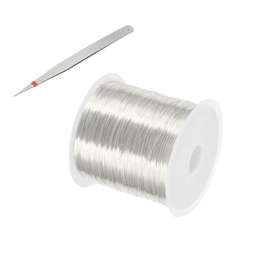 Alambre de cobre plateado maleable de 0,4 mm con alicates para bisutería