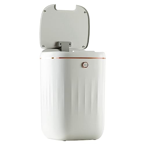 TsoLay 20L Poubelle Intelligente Automatique ÉTanche DéChets ÉLectriques Cuisine Salle de Toilette Capteur Automatique Poubelle-Blanc