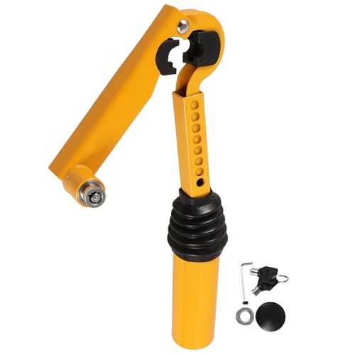 SHINEOFI - SHINEOFI Adjustable Steel Car Gear Lock with Handbrake Anti-Theft Security Device for Vehicle Protection and Theft Prevention