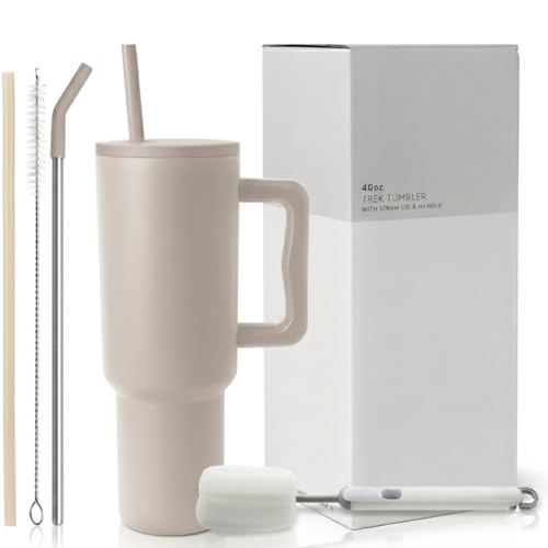 Image of PRIMESAGE Tumbler with Straw Sipper Water Bottle for Adults Sipper Tumbler Bottle Insulated | 1200ML Almond Birch