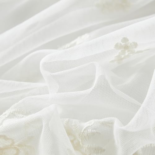 Brandream Shabby Luxury Lace Bed Skirt King Size Split Corners 18 Inch Drop Cream White Dust Ruffle Bed Skirts Cotton Unique Bedroom