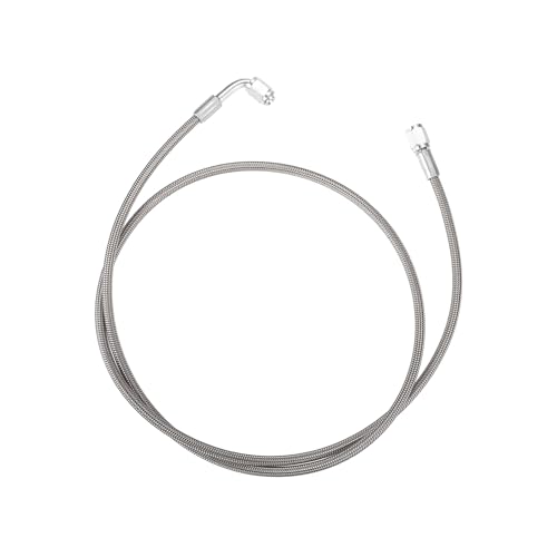 HEROFFIX AN3 Braided Steel Turbo Oil Feed Line 90 Degree to Straight Hose End, 48