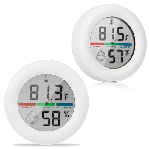 Mini Thermomètre Hygromètre, Intérieur Digital à Haute Précision thermostat, Thermomètre Chambre Bébé pour Serre, Thermomètre Frigo Hygromètre Cave à Vin, Bureau