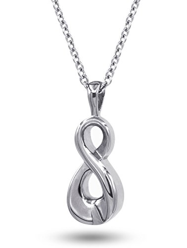 COCO Park Infinity Love Memorial Keepsake Stainless Steel Urn Pendant Necklace Cremation Jewelry for Ashes