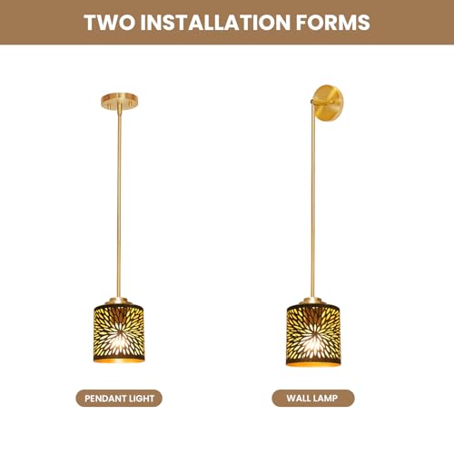 ALUCSET Bronze Gold Pendant Lights Kitchen Island, 2 Pack with Plug in Cord - image 9