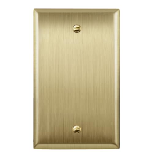 ENERLITES Blank Device Metal Wall Plate, Stainless Steel 201, Corrosive Resistant, Size 1-Gang...