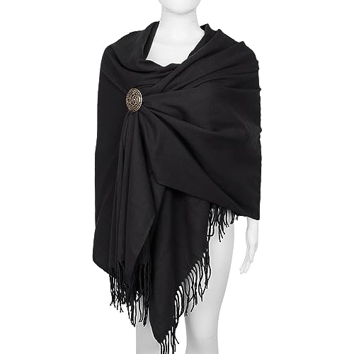 L'VOW Viking Cloak Medieval Half Shoulder Cape with Brooch Renaissance Roman Shawl Cape for Men Women4