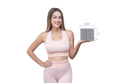 Mini Foam Roller de 5 pulgadas - Firme, Masajeador muscular de tejido profundo, Liberación miofascial, Portátil (Gris) miniatura 2