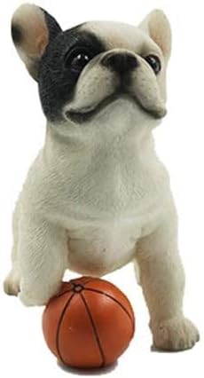 Miniatura 5 de Adornos de estatua de jardín para decoración al aire libre, adornos de estatua de bulldog francés, modelo de bulldog pateando una bola, simulación
