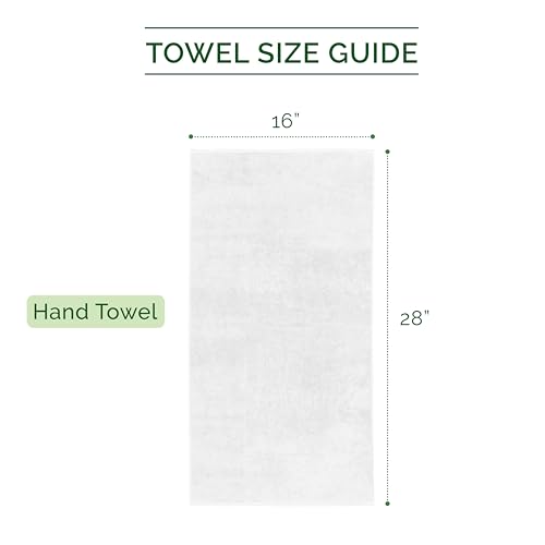 Image of Elegant Comfort 100% Turkish Cotton 4 Lines Viscose Stripe Luxury 4 Pack Hand Towel Set - Ultra Absorbent and Soft 16 x 28 Inch Premium Hotel Spa Quality Towels for Everyday Bath Use, White