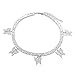 TianWlio Legierungs-Strand-Fußkettchen-Ozean-nettes böhmisches Armband-Entwurfs-Frauen-Zusatz Herrenarmband Aus Kohlenstoffstahl (Silver, One Size)