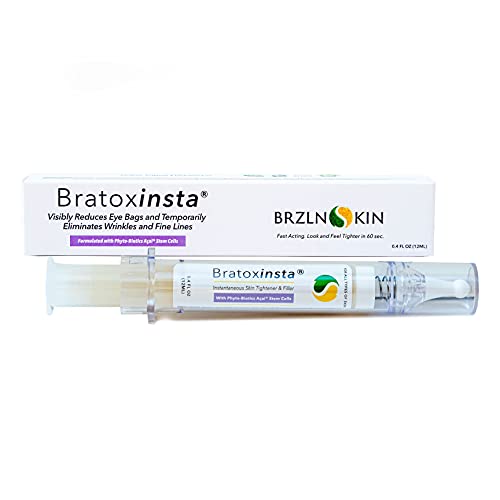 BRZLNSKIN Bratoxinsta Anti-Aging Skin Tightening Serum | Fast Acting Brazilian Stem Cell Complex to Smoothe Under Eye Bags and Wrinkles | 12mL