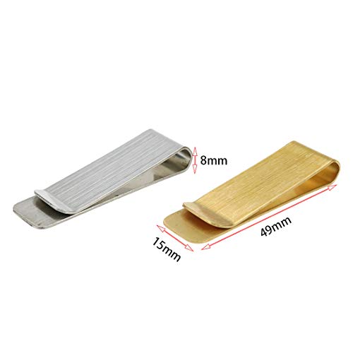 LC LICTOP 2 Inch Money Clip, Slim Cash Clip, Stainless Steel Credit Card Holder, Minimalist Front Pocket Wallet Clips, Sturdy Holder Clamp for Cash, Name Cards, Business Cards, 4Pcs Gold & Silver4