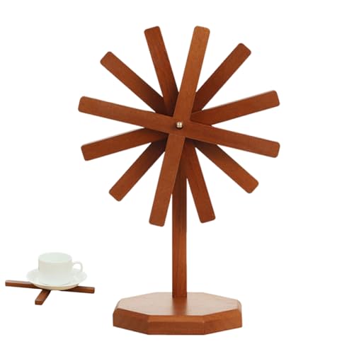 Posavasos de madera, forma de molino de viento, protección contra el calor, para tazas, platos, teteras, sartenes, cocinas, salones, hoteles, restaurantes, cocineros aficionados
