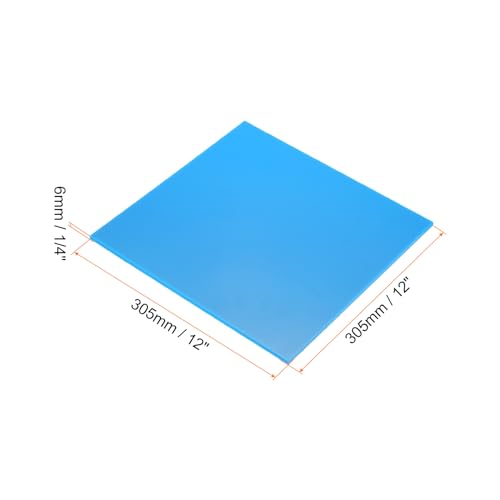 Image of 12 inch x 12 inch x 1 /4 inch HDPE Plastic Sheet, High Density Polyethylene Sheet Cutting Board Blue Solid Block, [for DIY, Home Floor]