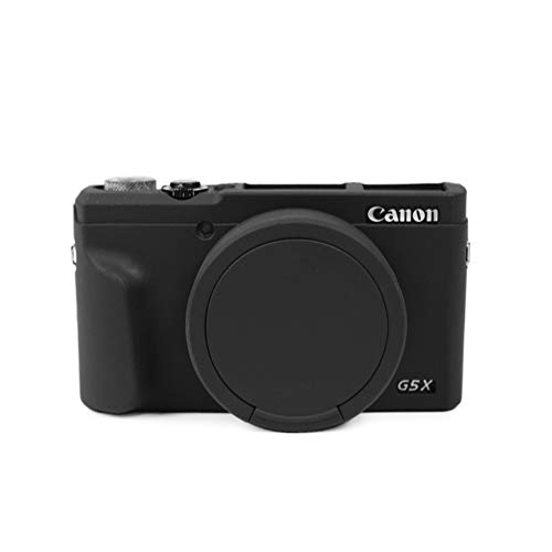 kinokoo Funda de silicona para Canon PowerShot G5 X Mark II, funda protectora de goma para Canon G5X II, Black, Clásico