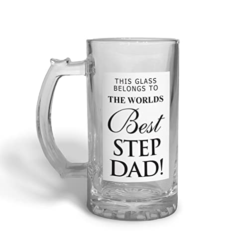 Finger prints Fun Collection of Father's Day - Glass Beer Stein, World's Best Stepdad