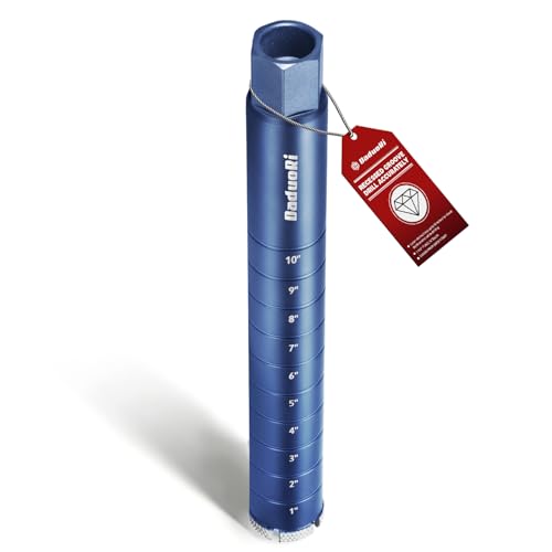 DaduoRi 2 Core Drill Bit with Etched Depth Scale Industrial for Reinforced Concrete Brick Block Masonry 1-1/4-7 UNC 14 Drilling Depth Precision-Welded & Aggressive Sharp 12mm Segments Wet
