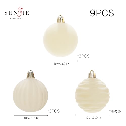 Image of 4In Velvet Ornaments for Christmas Tree, 9pcs Large Christmas Ornaments Set