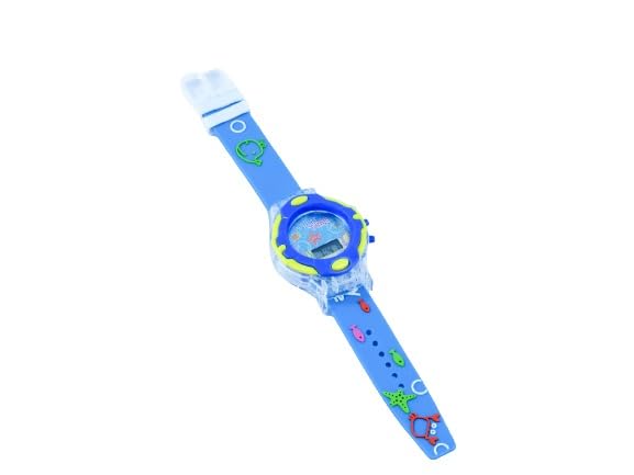 GenericSea Life Theme Kids Watch | Colorful Marine Creatures Children's Blue Strap Buckle Closure Digital Watch | Timepiece for Little Ocean Explorers