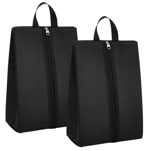 Vincreem 2 Pack Smell Proof Shoe Cleat Bag for Travel Water-resistant Odor Absorbing Lightweight Golf Soccer Shoe Storage Organizer Shoe Pouch with Zipper Dust-proof for Gym Sports Travel Work