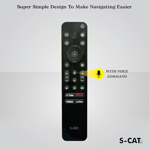 Image of S-CAT Compatible with Sony Tv Remote Original RMF-TX800P Model Suitable for Smart 4k Android TV - Pairing Must (Contact Customer Care in Case of Difficulty in Pairing)