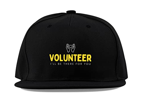 Casquette de baseball Volunteer en coton premium visière plate rigide noir profond unisexe
