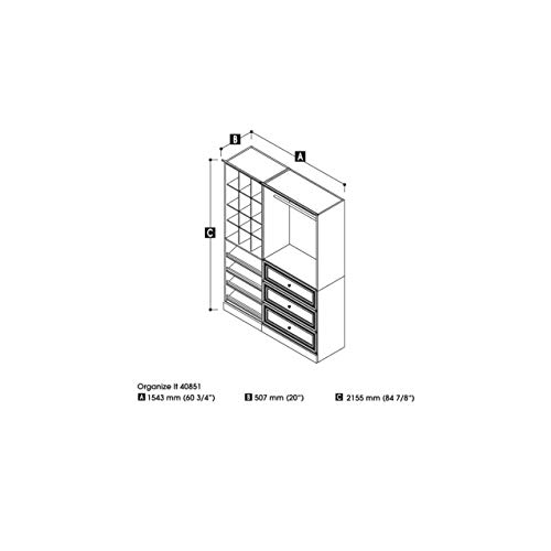 Bestar Versatile Closet Organizer With Storage Cubbies And Drawers, White #TOP2