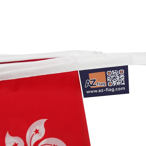 Image of AZ FLAG Hong Kong 6 meters BUNTING Flag 20 flags 9'' x 6'' - Hong Konger STRING flags 15 x 21 cm