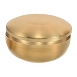 Alipis Koreanische Kimchi-Schüssel Kleine Metallschalen Metallschüsseln kleine Vorspeisenschälchen Müslischalen aus Metall Schüsseln mit Deckel Rostfreier Stahl Golden