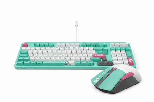 Newegg Hatsune Miku Keyboard and Mouse Combo - TUF Gaming Mini Wireless Mouse & Mechanical RGB Keyboard with IP57 Waterproof and Dust Resistance