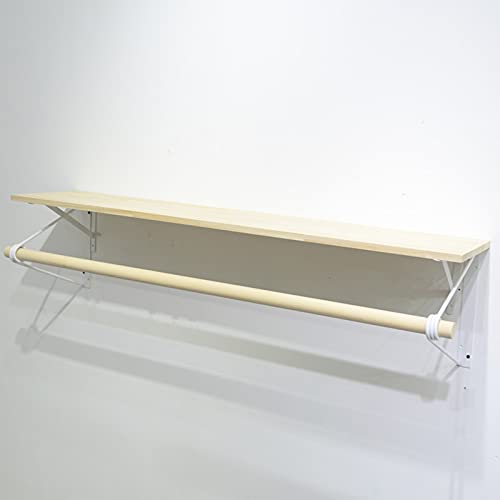 Étagère flottante blanche de 120 cm avec tringle murale robuste