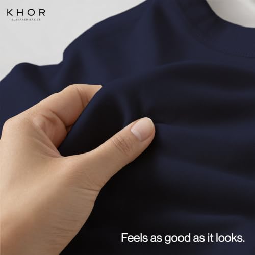 Image of 100% Cotton Premium Crew Neck T-Shirt, Classic Tee for Men Short Sleeve | No Poking Labels, Ultra-Soft, Breathable, Everyday Essential, All Day Active Wear