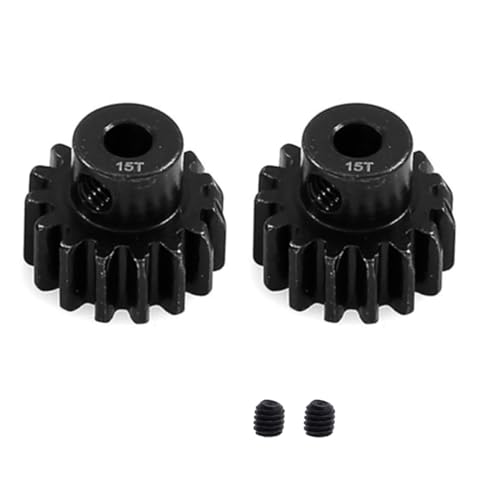2pcs 3945X Hardened Steel 15-Tooth Pinion Gear (32 Pitch) for Traxxas Slash Rrustler Stampede Raptor 4x4 VXL TRX-4 TRX-6 15T Upgrade Parts